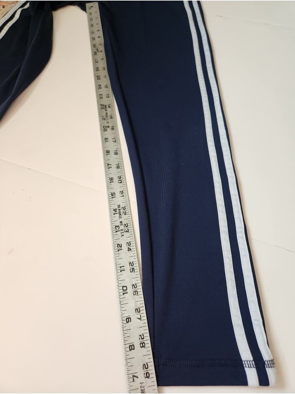 Adidas Climalite Women's Medium Navy Blue 3-Stripe Athletic Leggings DQ3076 - Picture 11 of 12